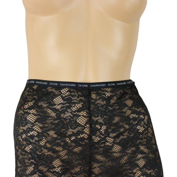 Calvin Klein CK One Small Womens Long Leg Boxer Brief Black Lace Biker Short P61 - Picture 3 of 9
